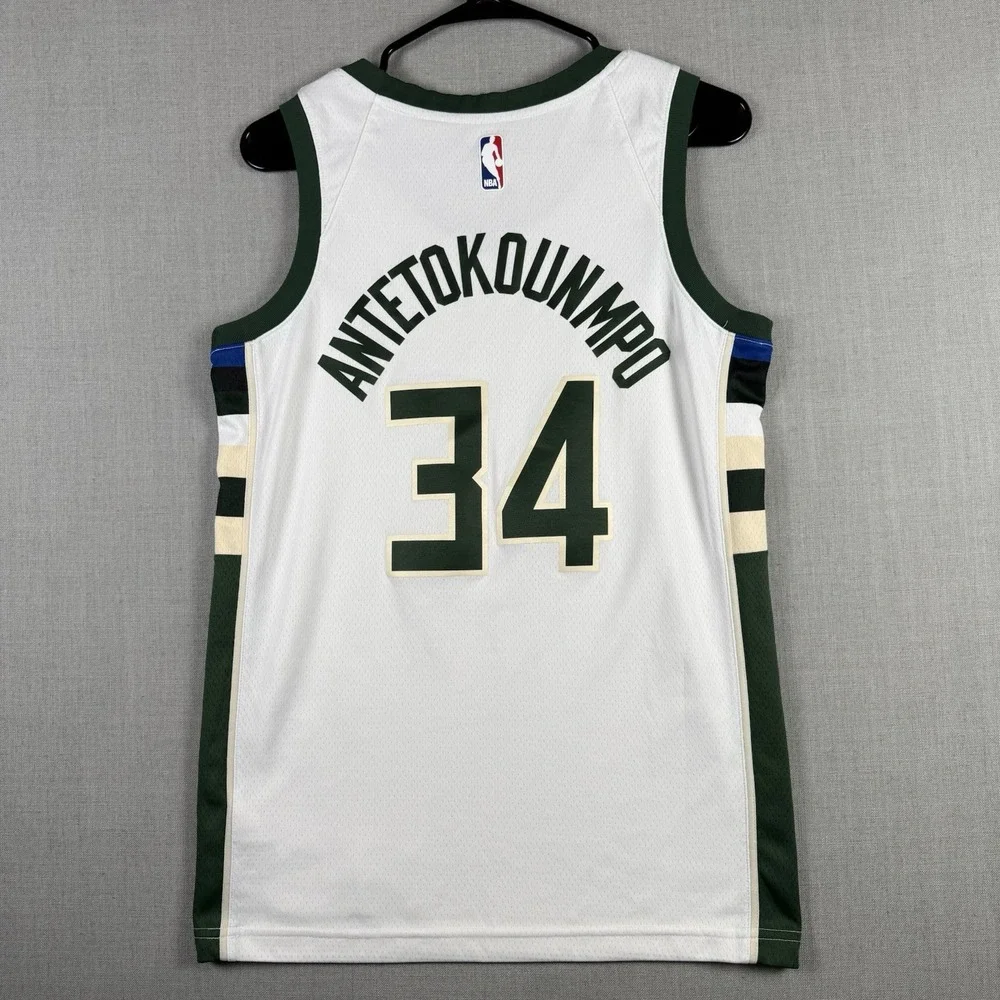 Nike Jersey Men's Size Small 40 Milwaukee Bucks Giannis Antetokounmpo White